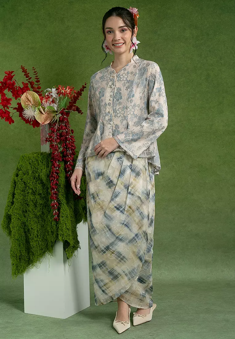 Dewi Peplum Top with skirt set