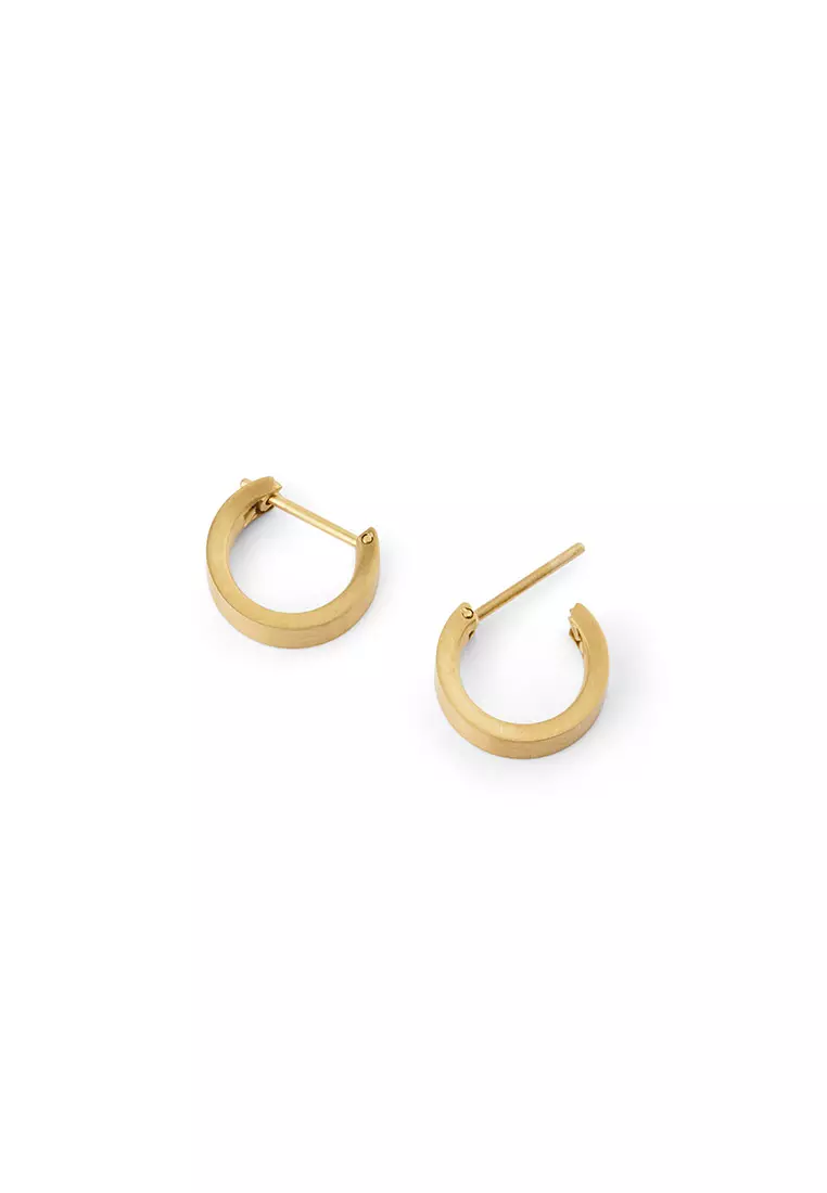 Line Earrings Brushed Gold 3.5mm - Unisex Earrings for women and men stainless steel Earrings DW Official Authentic Original