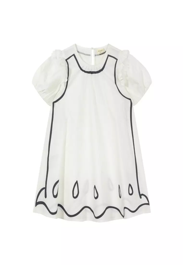 马拉丁女短袖连衣裙浅蓝色夏季裙