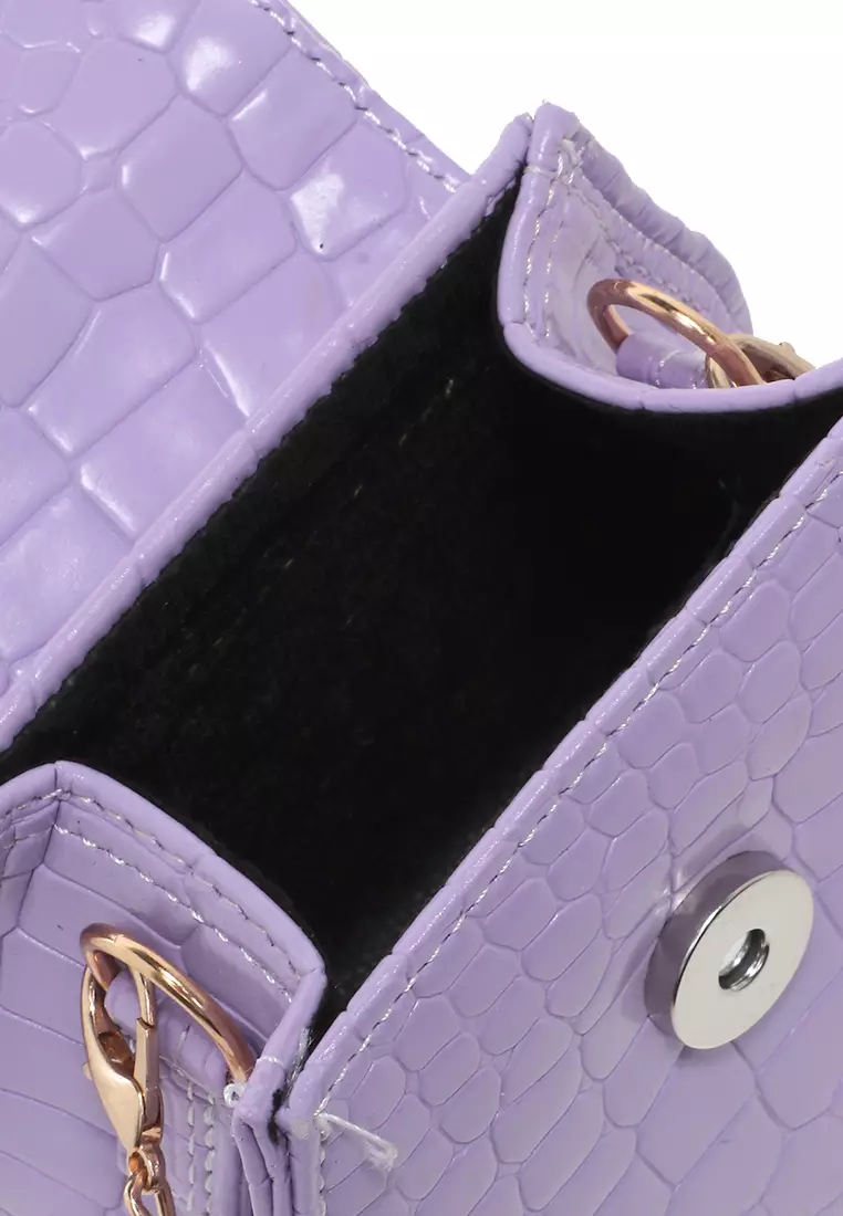 Ignazia Tas Wanita Motif Croco Design Simple Premium Quality - Purple