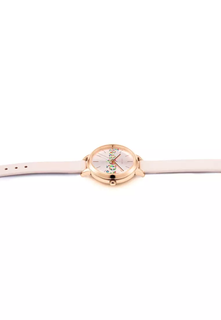 [Sustainable Watch] Oui & Me Petite Fleurette 32mm Nude Leather Women's Quartz Watch ME010009