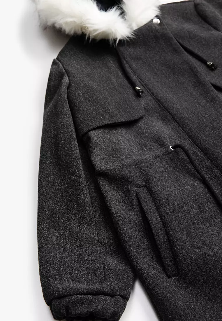 Faux Fur Hooded Coat