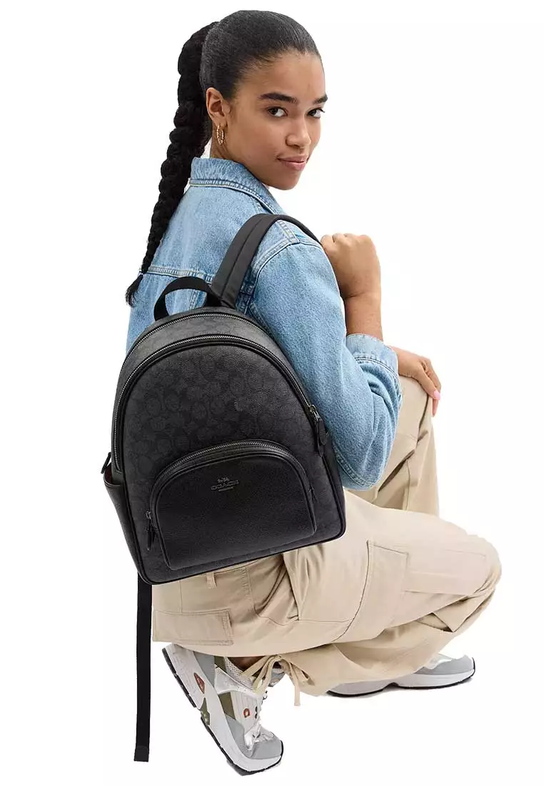 Court Backpack In Signature Canvas Charcoal/Black CZ176