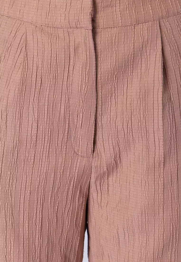Peach Front Knot Shirt and Pant Set