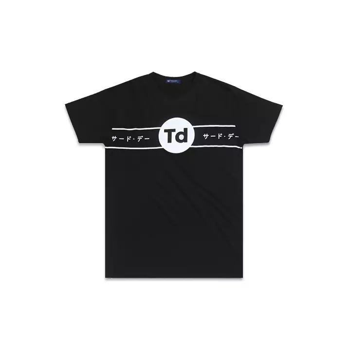 MTC53C circletd ktkn lines blk T-shirt Hitam
