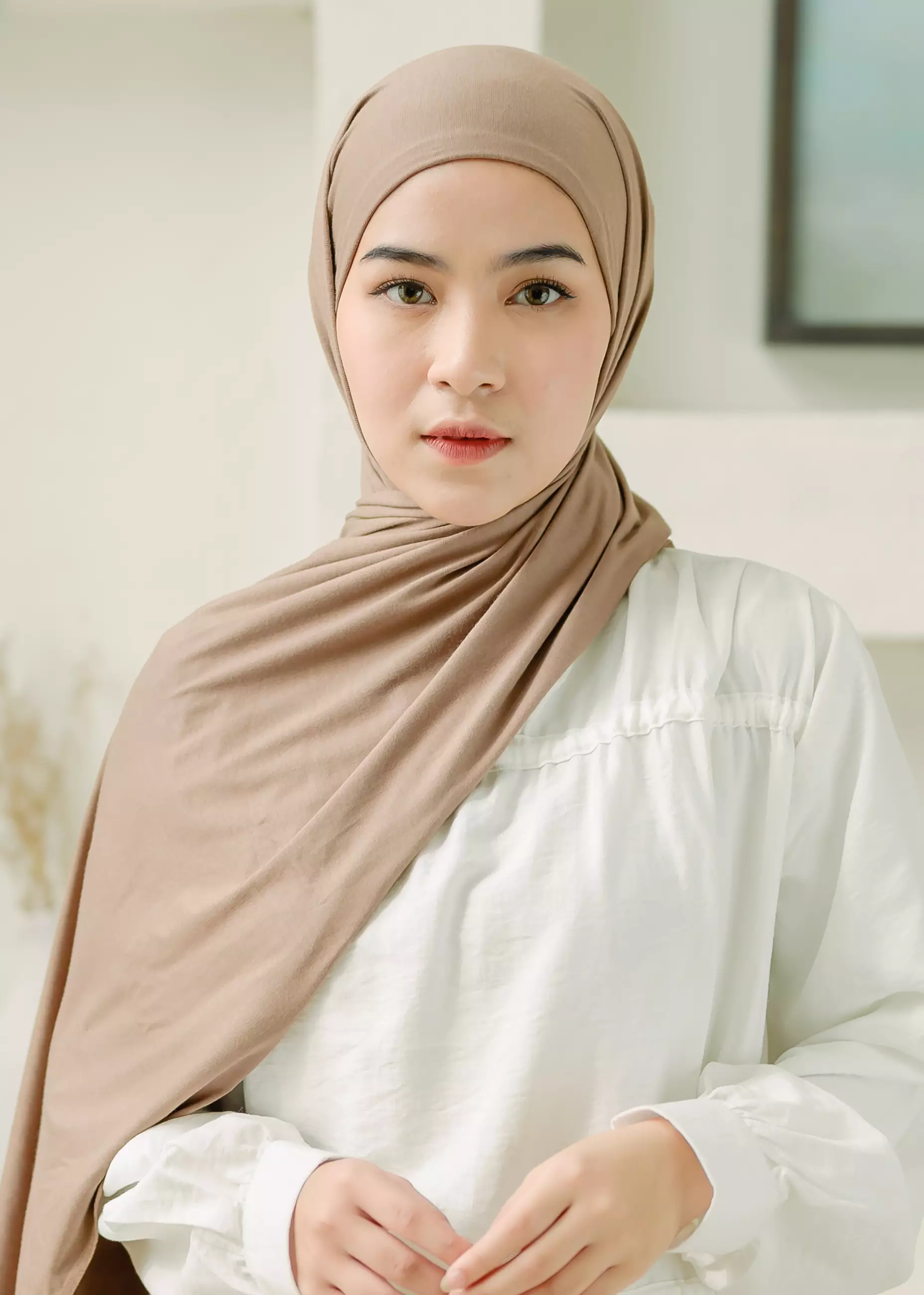 Rayna Instan Shawl (Pashmina Instan Rayon) Hazelnut
