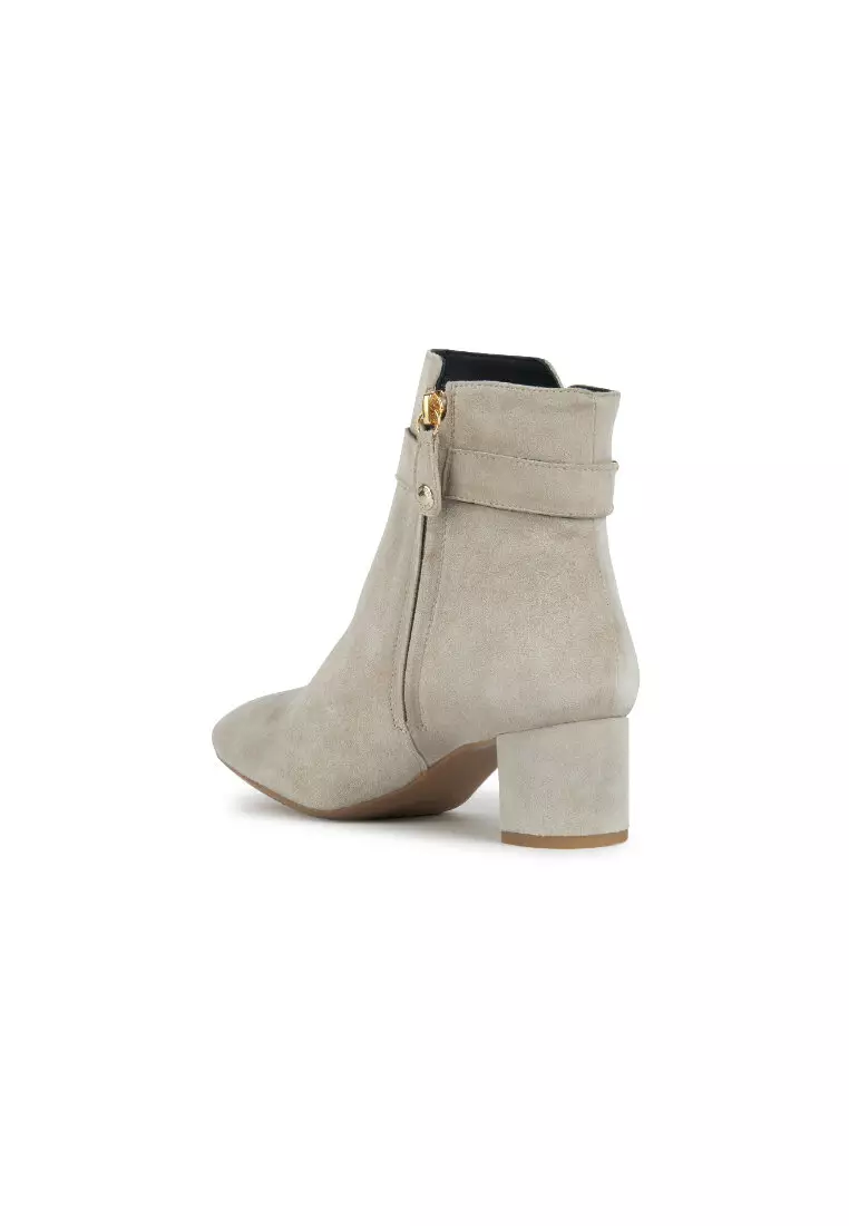 GEOX Ladies Pheby 50 Medium Heel Ankle Boots - Sand D36QMB-00021-C5004F3