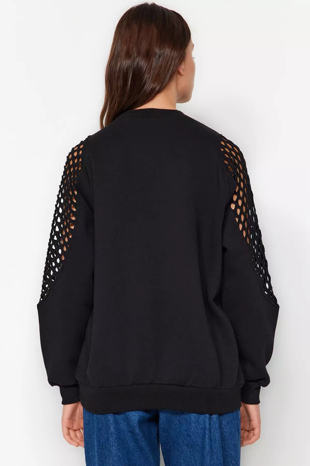 Mesh Sleeve Sweatshirt