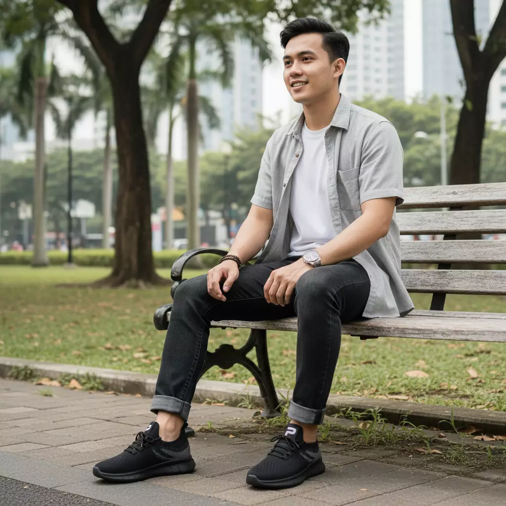 PAULMAY Sepatu Sneakers Pria Tokyo Series - Black