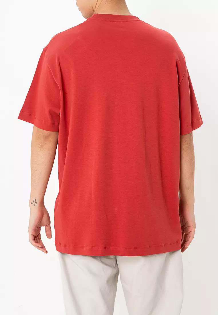 ◆Massimo Dutti◆ Heavy weight oversized t-shirt Oversized t-shirt with eyelets detail · Cream, Brown · T