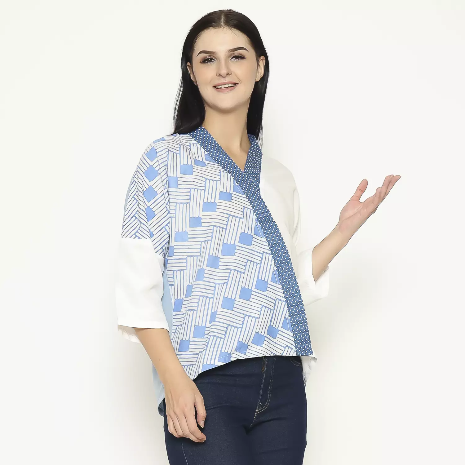 Kemeja Batik Wanita - Atasan Batik - Bhatara Batik Emma - Baju Batik Modern Lengan Panjang