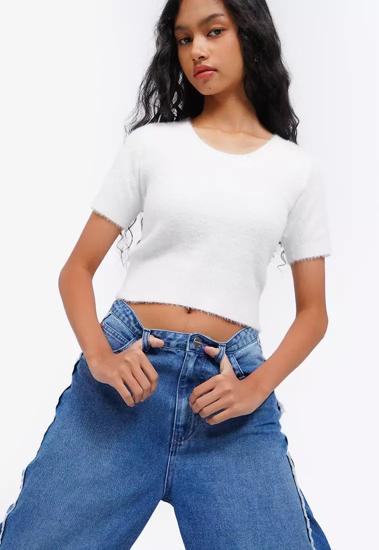 Fur Textured Crop Top