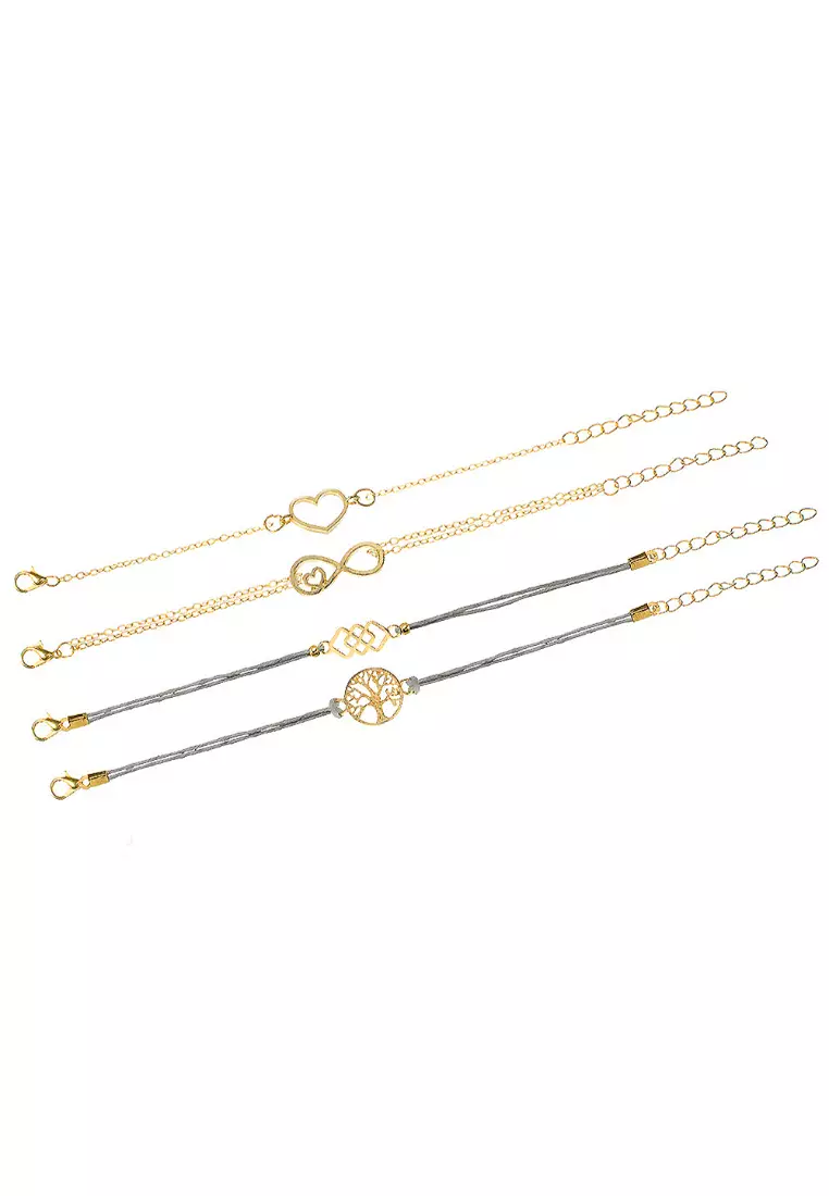 Bohemian 6-Piece Charm Bead Bracelet Set - 256