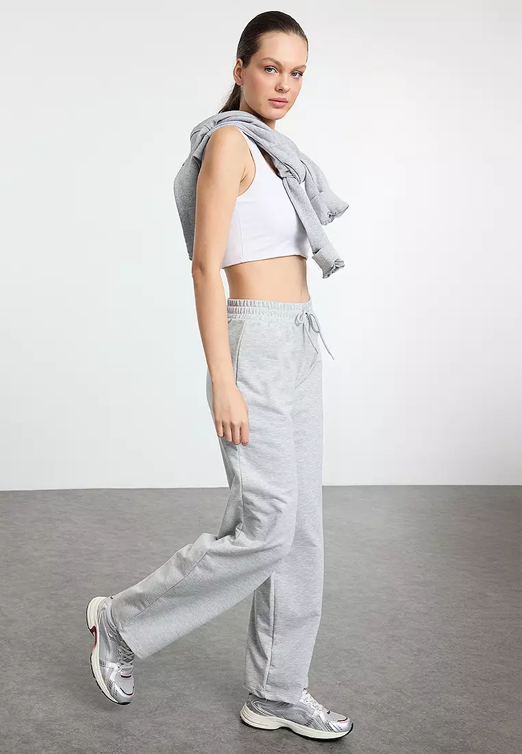 Elastic Wide Leg Pants