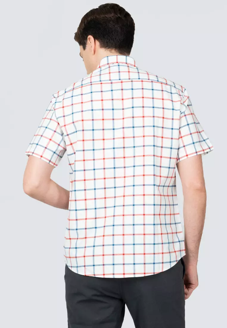 Polo Haus Men’s 100% Cotton Signature Fit Check Short Sleeve MBSS018