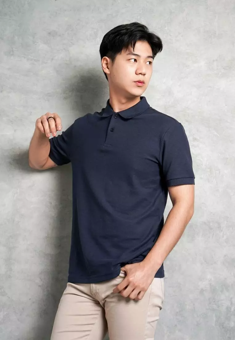 Kale Park Navy / Kaos Polo Pria Lengan Pendek Kerah / Polo Shirt Slim Fit