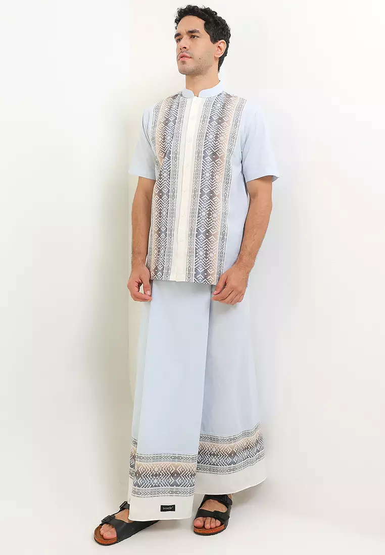 Zebrina Blue Short Sleeve Baju Koko