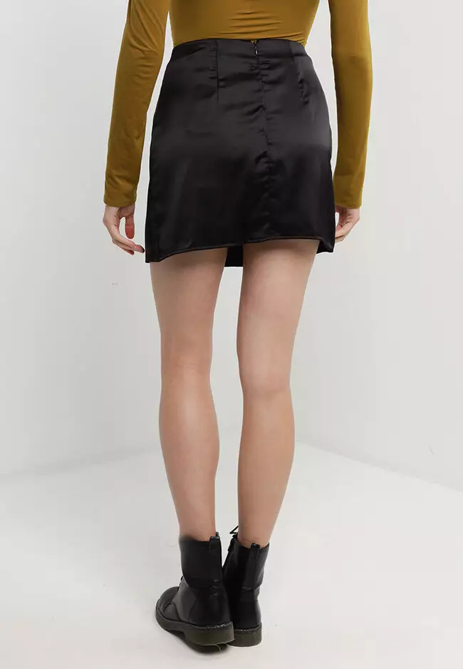 Topshop satin online bias mini skirt