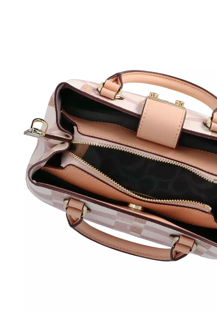 CR Dainty Check Top Handle - Peach