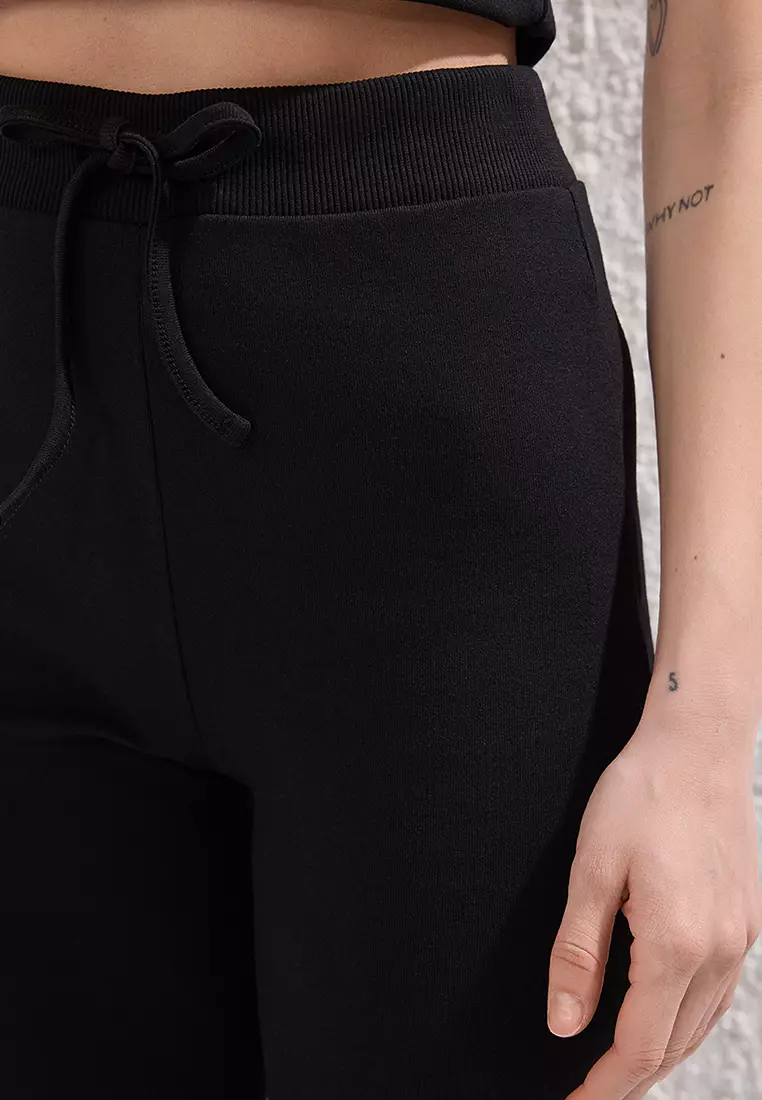 Black Fitted/Flexible Knit Upper-Lower Team TWOSS25AU00053