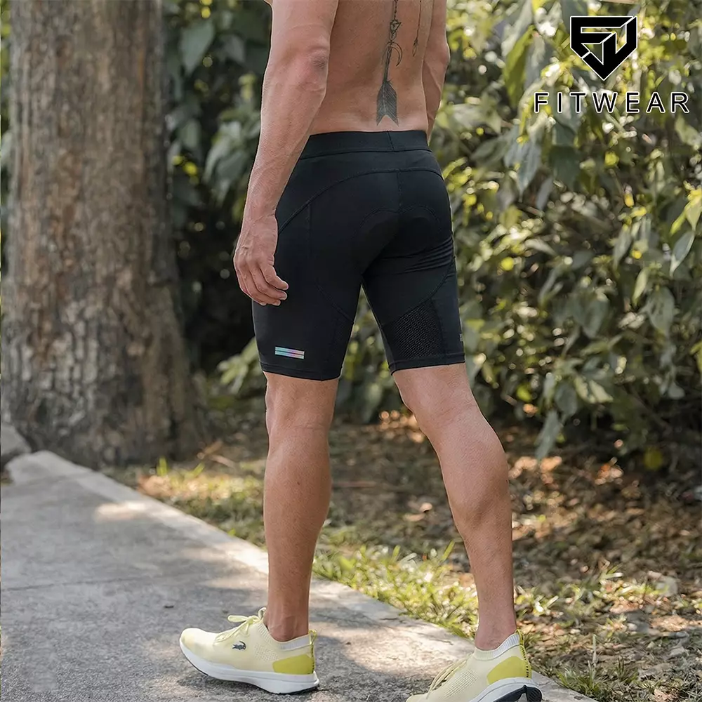 Fitwear Celana Baselayer Legging Pendek Lari Sepeda Olahraga Pria GRAYSON EAZY DRY PERFORMANCE - BLACK