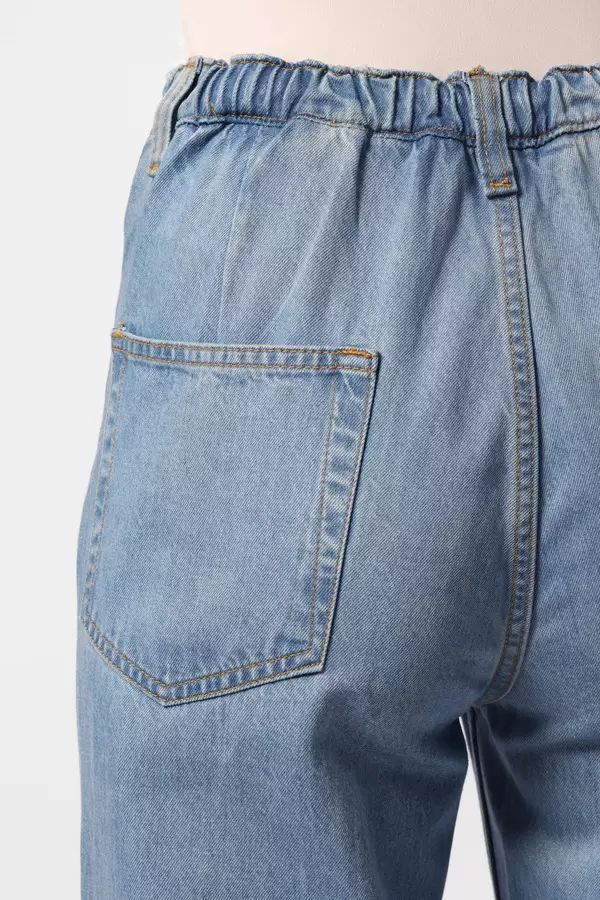 Minimal x Devina Putri - MN323 - Jeans Lebar Lurus - Light Blue Warna Blue_Light