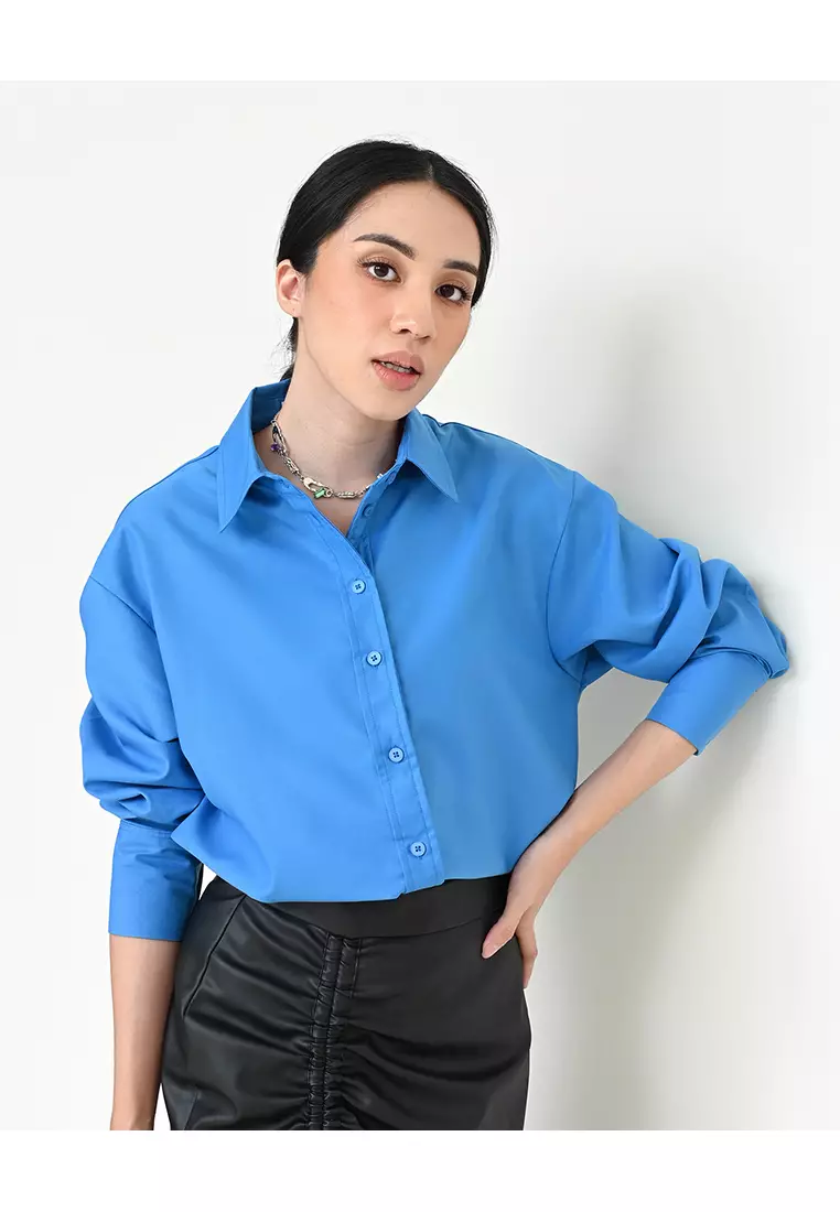 Geulis.id PIPER SHIRT / KEMEJA OVERSIZE WANITA - ROYALBLUE