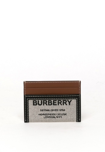 Burberry black HORSEFERRY PRINT COTTON CANVAS AND LEATHER CARD CASE Card holder 17F7EAC6938265GS_1