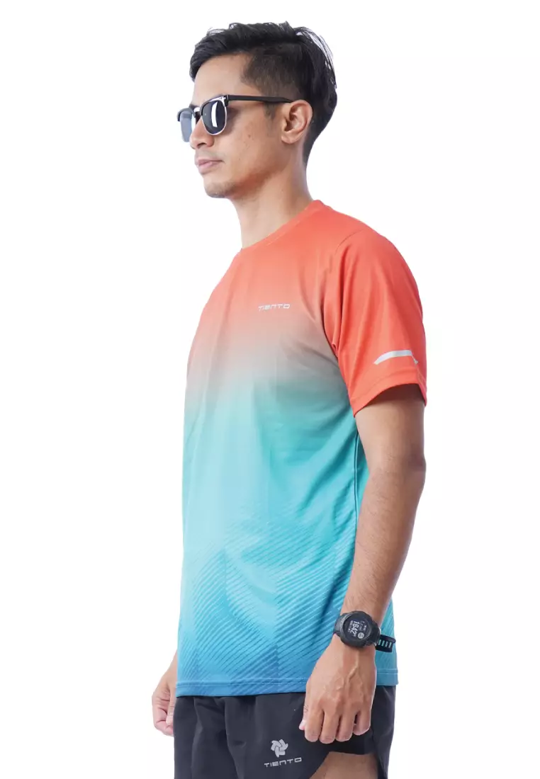 Tiento Baju Olahraga Lari Jersey Running Pria Anti UV Xceleration