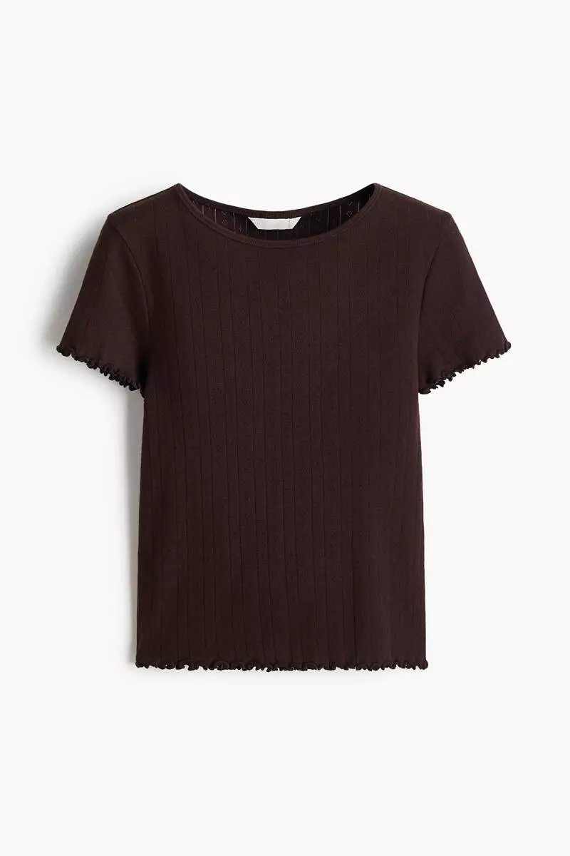 Pointelle jersey top