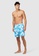 Piping Hot blue Mid-Thigh Tropical Sustainable Swim Shorts with Drawstring 5B9B0USC40784DGS_5