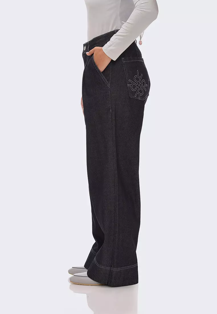 Ria Miranda Charcoal Sabya Pants