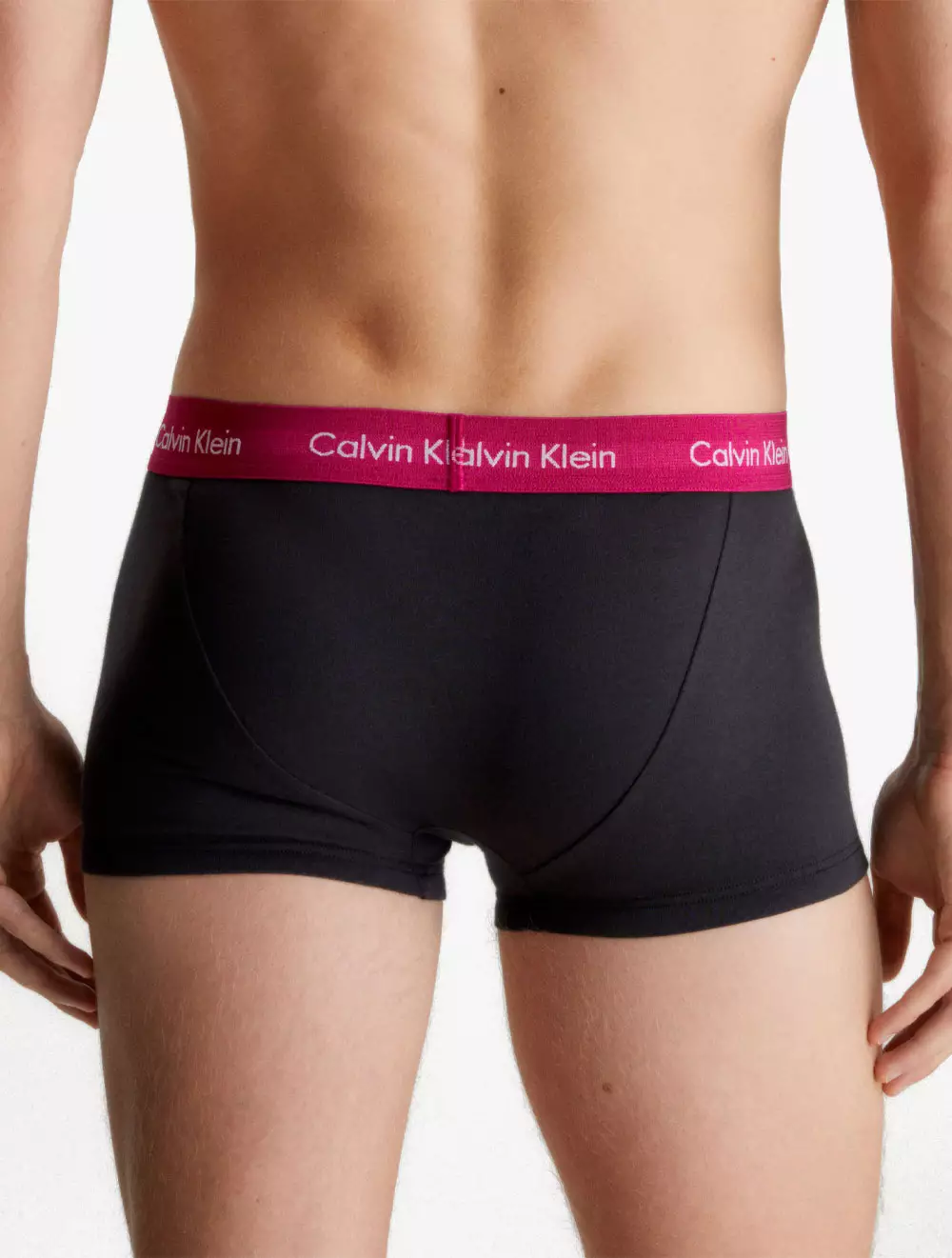 CALVIN KLEIN UNDERWEAR - COTTON STRETCH 3 PACK LOW RISE TRUNK - Black - black