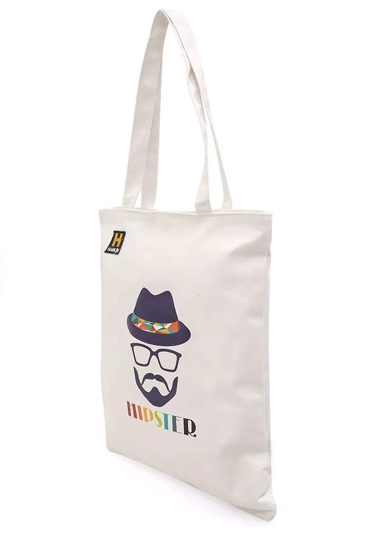 Millane Totebag Wanita Model Hipster Kasual Large Storage Material Canvas ORIGINAL - White