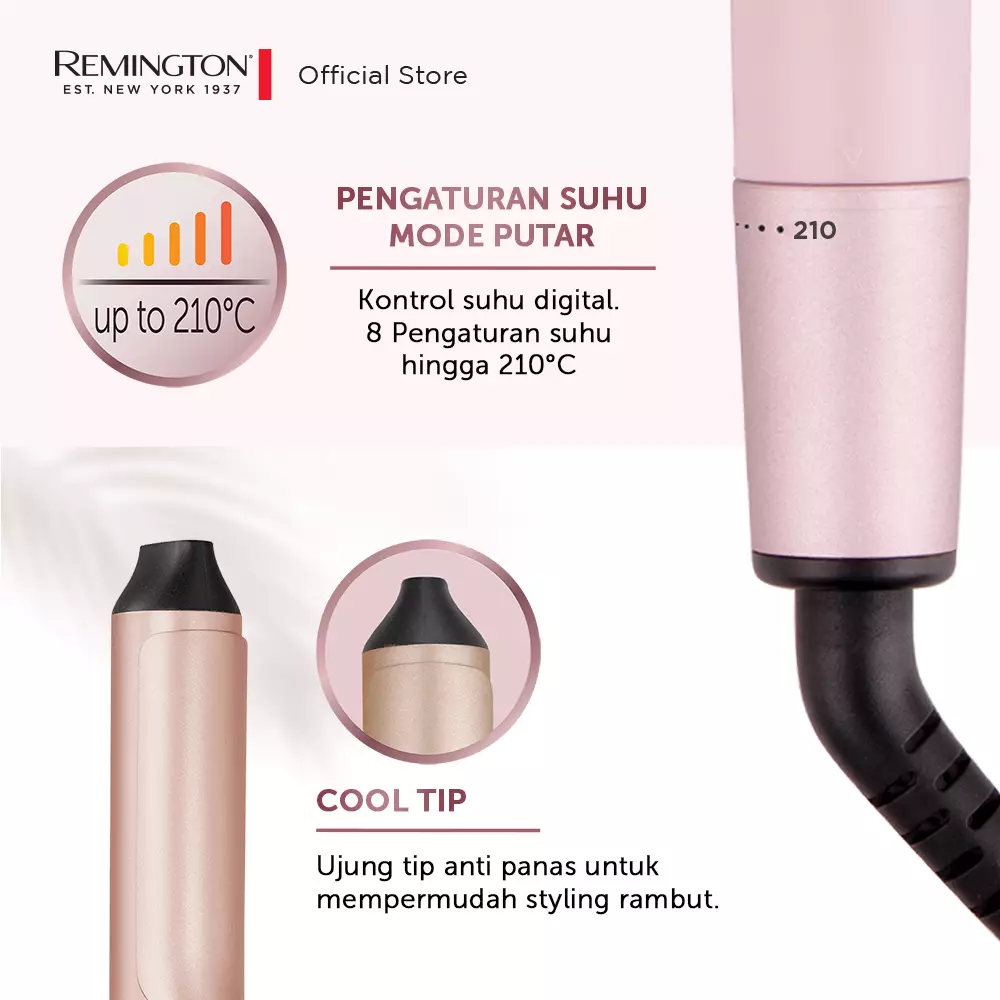 Remington Pengeriting Rambut Coconut Smooth Curling Tong CI5901