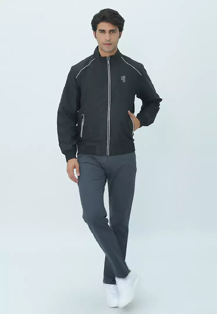 LGS - Jaket Pria - Standing Collar - Full Zipper - Hitam - JJK.558.211.001.C