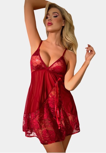 LYCKA red LEB2202-Lady Slips and Inner Lingerie Sets (Red) 325EBAACE4737BGS_1
