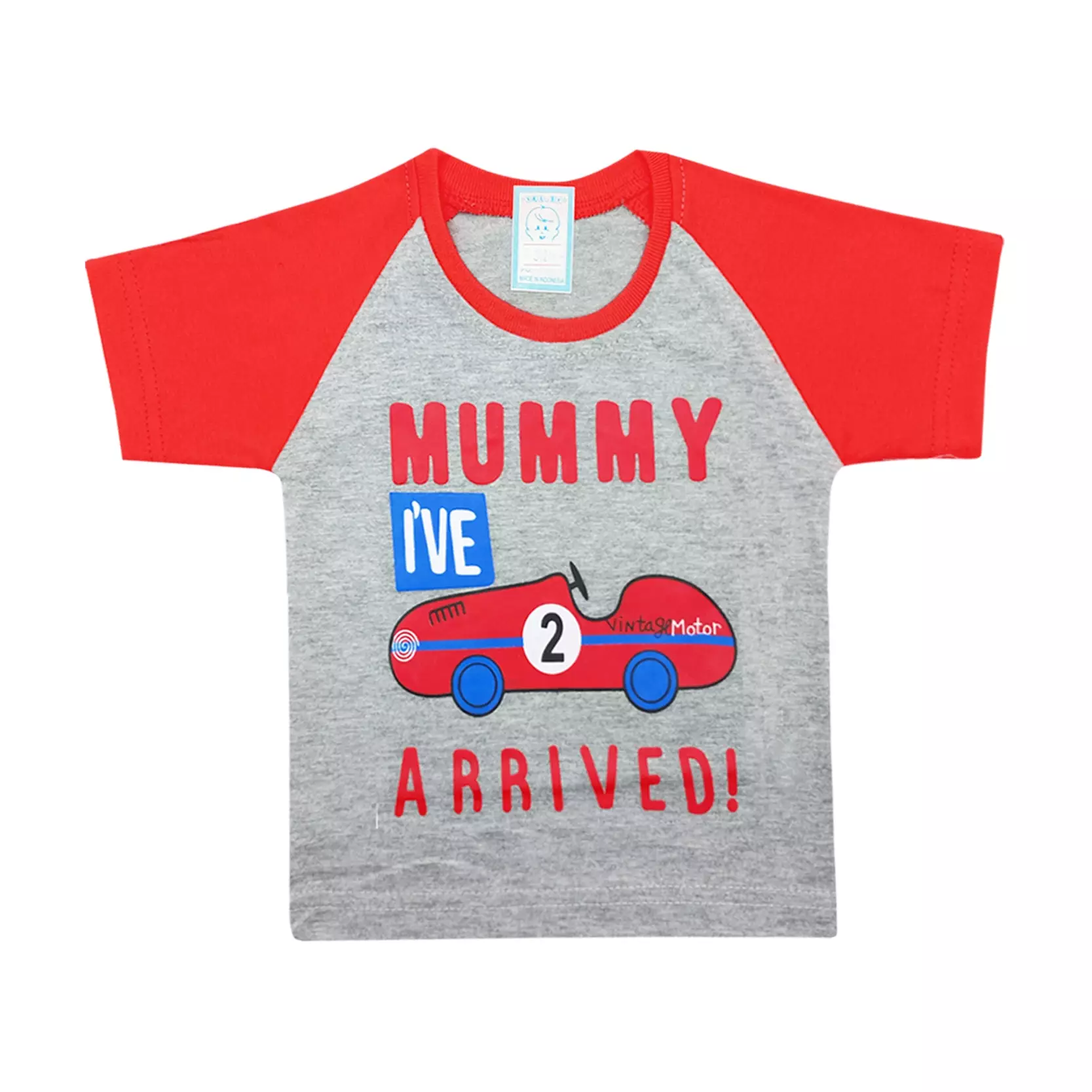 Wakakids Baju Bayi Anak Laki Laki Lengan Pendek Usia 6 Bulan Hingga 12 Bulan Setelan Celana Jeans Motif Car 3424 Merah