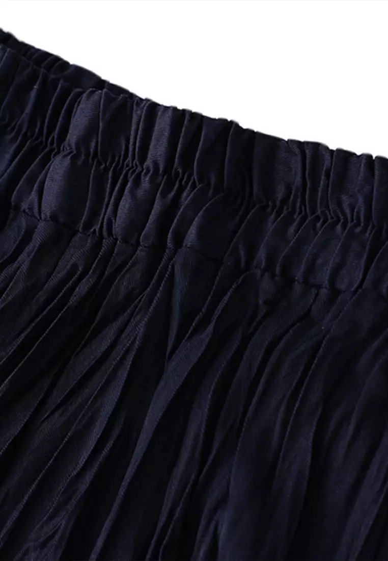Pleated A-line Maxi Skirt AF8862