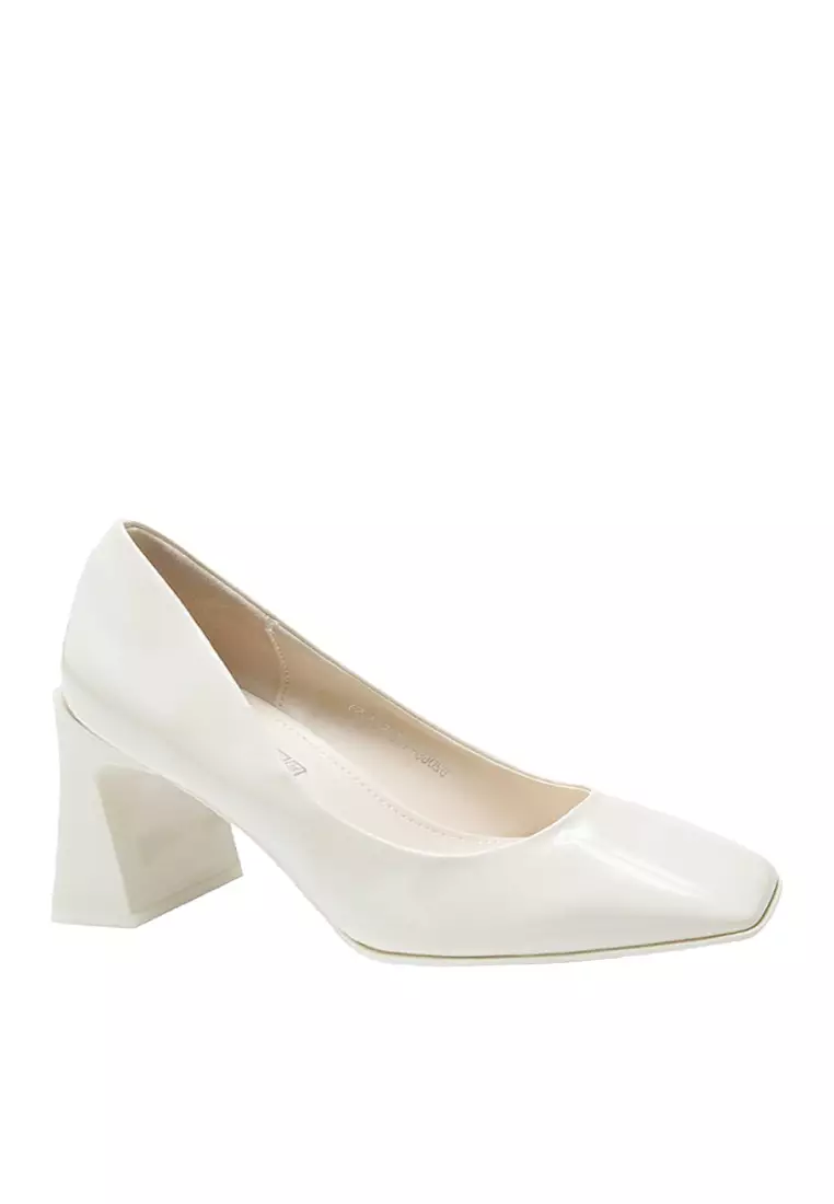 White cheap block pumps