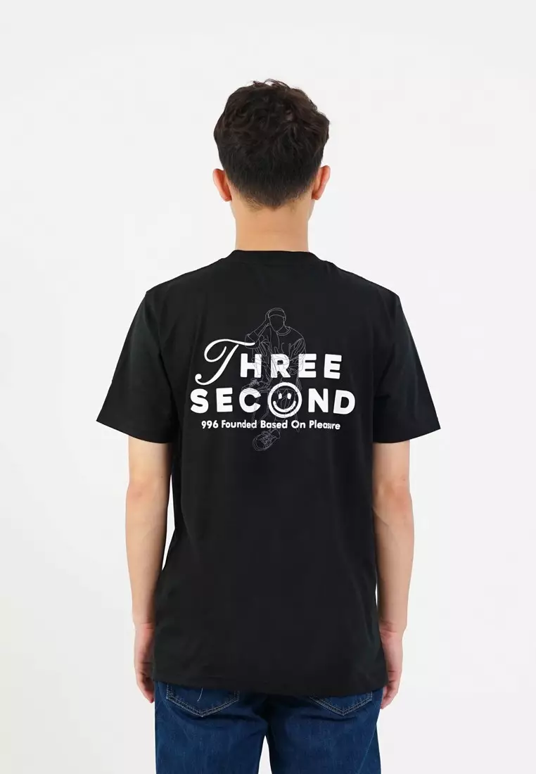 3Second Men's T-Shirt Short Sleeve Regular Fit Cotton Sit On OL-C710425