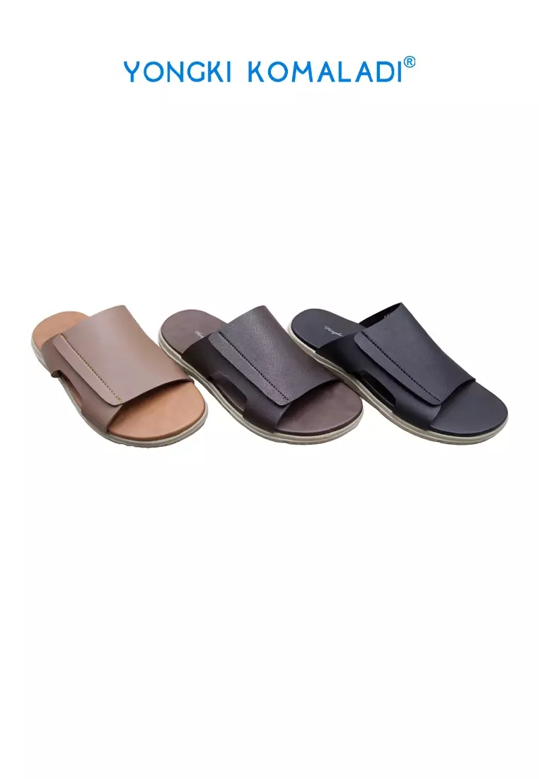 [ ORIGINAL ] YONGKI KOMALADI SANDAL PRIA FLAT OL-ECC445-21 MOCCA
