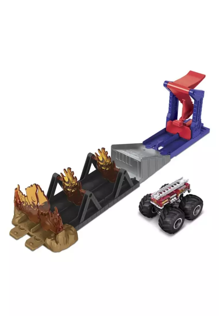 Buy Hot Wheels Monster Trucks Fire Through Hero Playset 2023 Online