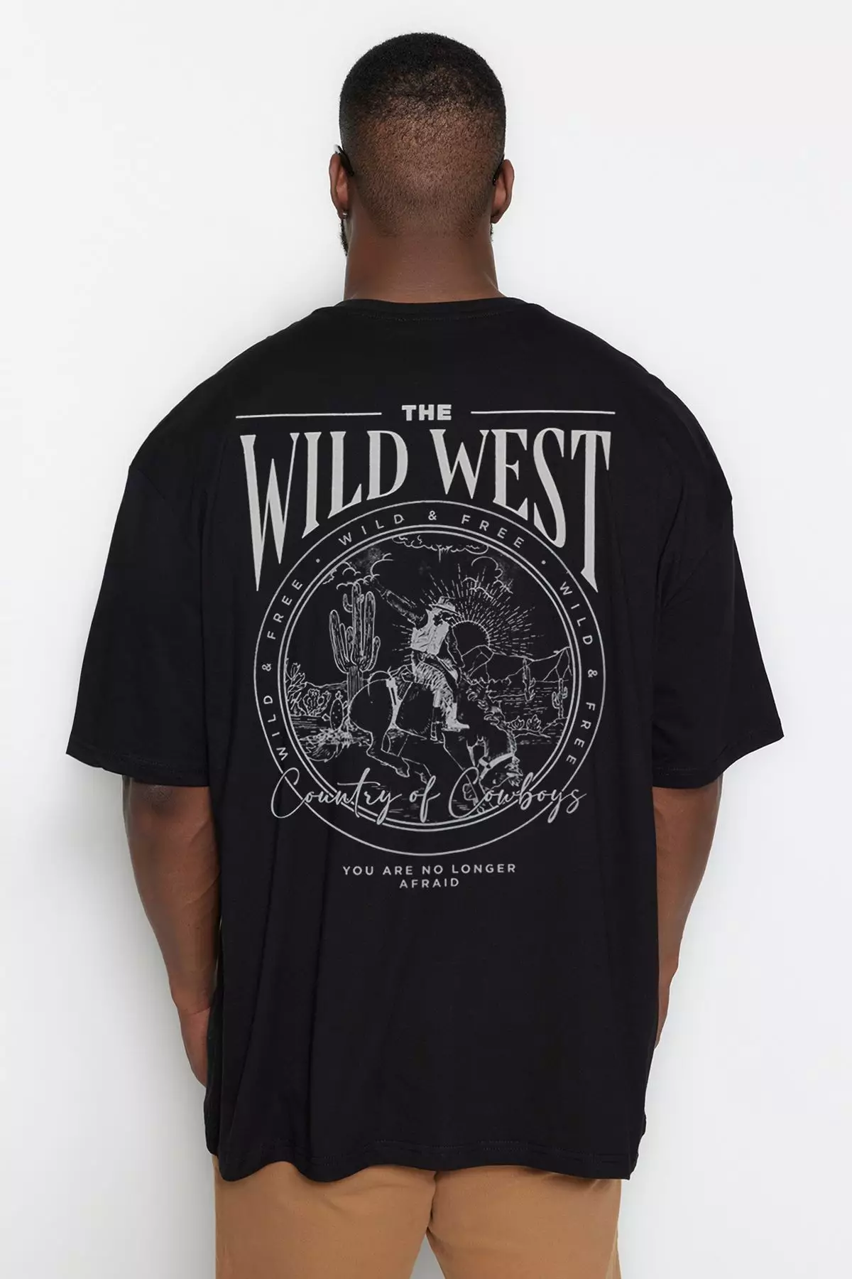 Jual Trendyol Plus Size Black Oversize/Wide Cut 100% Cotton T