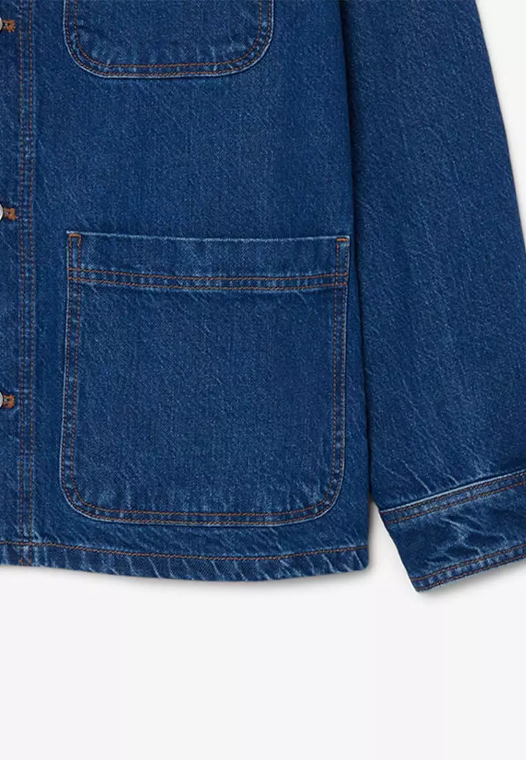 Oversized Cotton Denim Overshirt Jacket