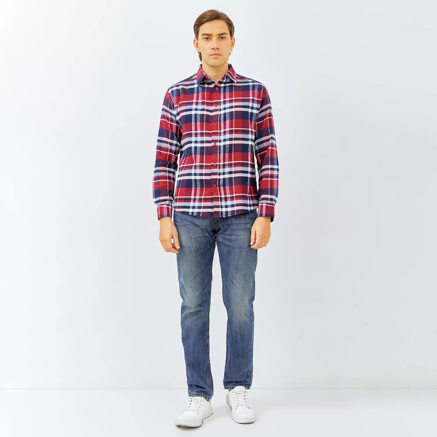 PAULMAY Kemeja Flanel Pria Lengan Panjang  Merah 6716