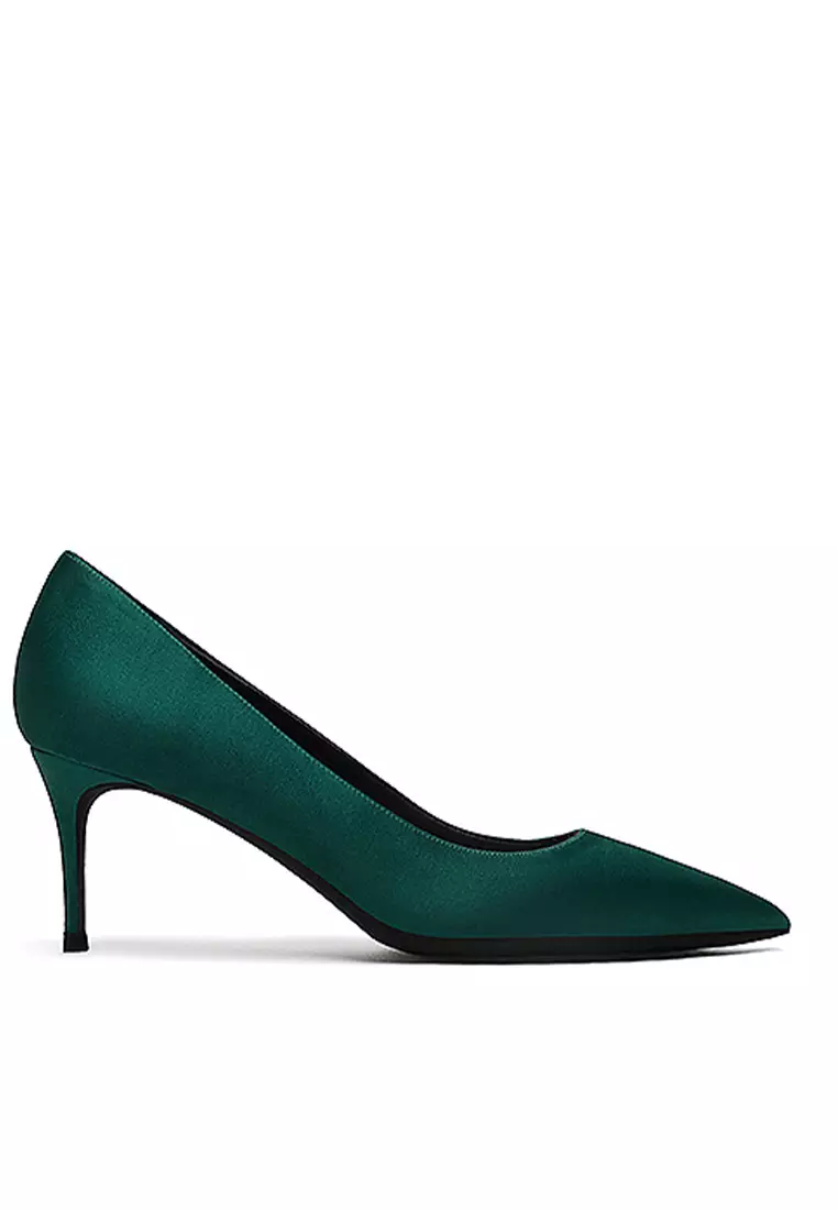 6CM Silk Fabrics Pointed High Heel Shoes HZL163