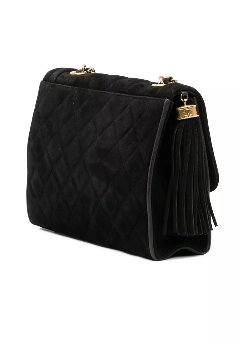 Pre-Loved Chanel Quilted Suede Tassel Flap