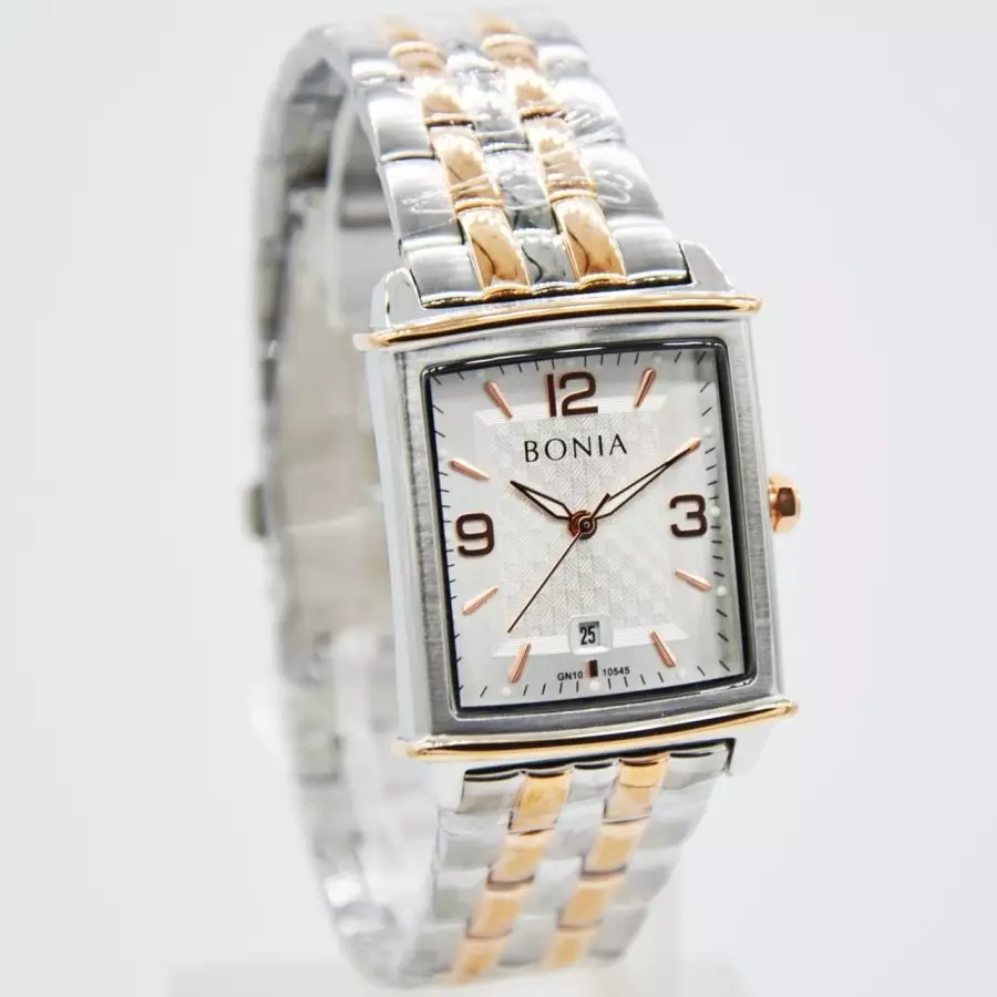 Bonia BNB10545-2615 Silver Kombinasi Rosegold Dial Rosegold Cewek
