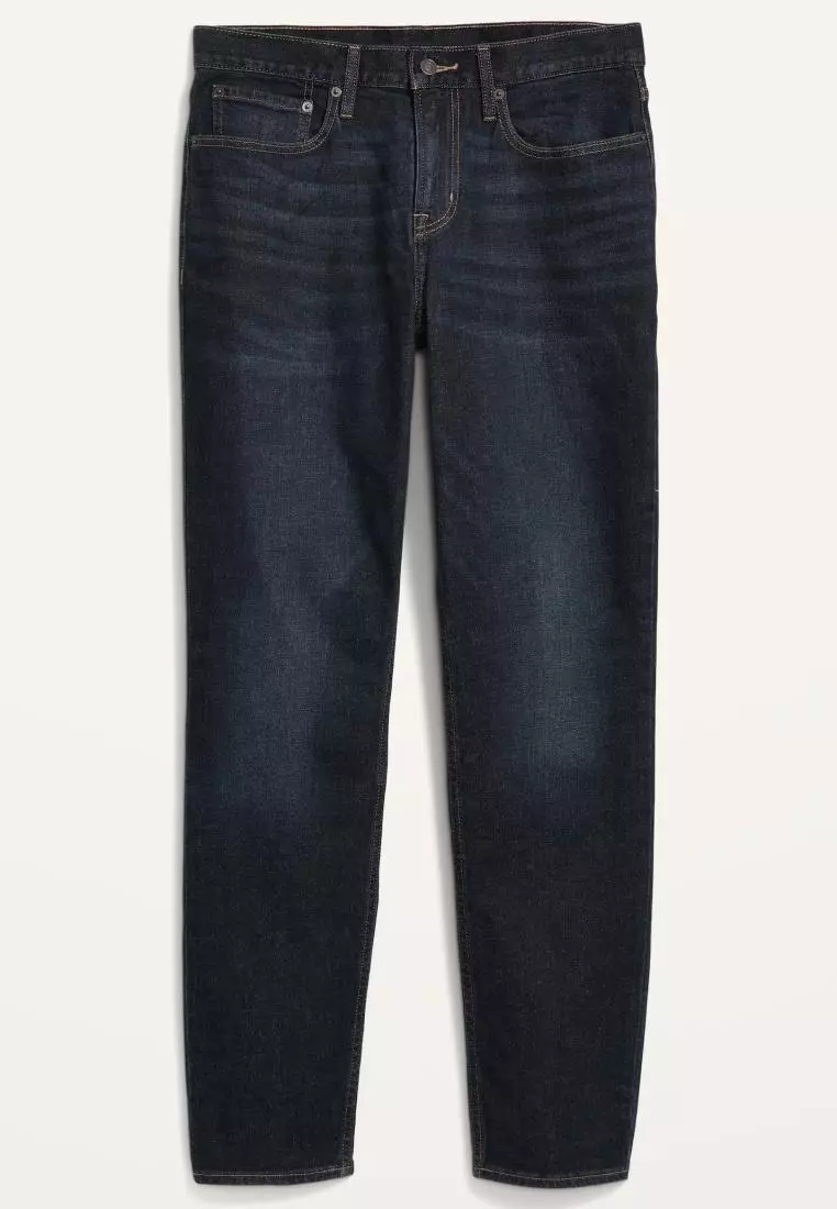 Athletic Taper Built-In Flex Dark-Wash Jeans for Men